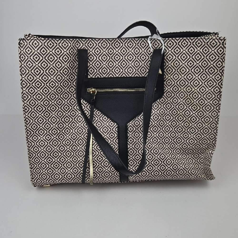 New Stella & Dot City Tote - Large Black and White Bag